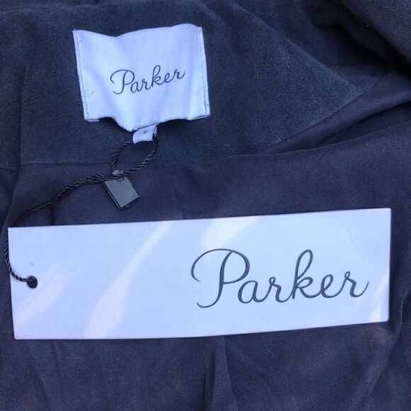 Parker Suede Moto Leather Jacket in Blue - Picture 9 of 16